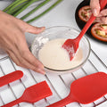 Silicone Spatula Set, Nonstick Cookware Heat Resistant Scrapers Kitchen Utensils for Baking, Cooking, Cake Frosting Spatula, Rubber Spatulas Spoon, Smart Kitchen Baking Tools 4 Pack (Red)