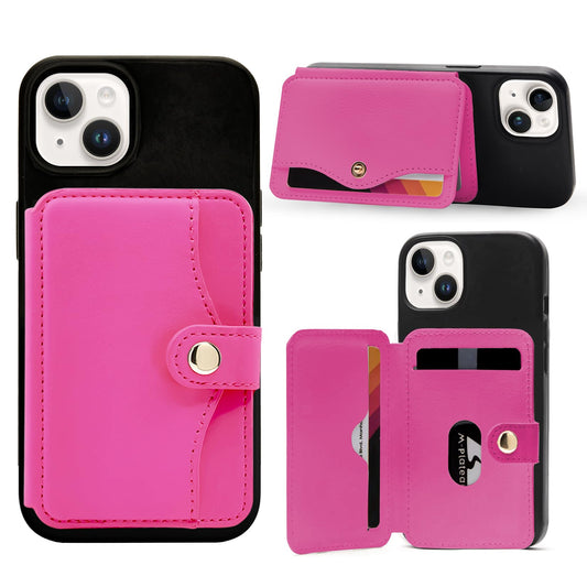 M-Plateau Card Holder for Back of Phone With 3M Adhesive, Phone Credit Card Holder Stick On & Phone Wallet (Rose Red)