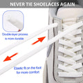 ZHENTOR Elastic No Tie Shoe Laces for Adults & Kids, Flat Elastic Tieless Shoelaces for Sneakers (white)