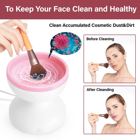 Electric Makeup Brush Cleaner Machine, Automatic USB Brushes Cleaner, Portable & Quickly Clean All Size of Beauty Makeup Brush Set, Women Gifts for Christmas, Birthday Gift for Women