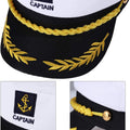 Captain Yacht Hat Cap Costume Hat Sailor Marine Admiral Hat for Halloween Costume Accessory, 8.6 x 6 x 2'' White