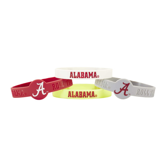 Pulseras de silicona aminco NCAA Alabama Crimson Tide, paquete de 4, 4 pulgadas