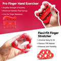 Kit de entrenamiento para fortalecer el agarre de la mano (paquete de 5) FitBeast - Pinza de agarre ajustable para antebrazos, ejercitador de dedos, estirador de dedos, anillo de agarre y pelota de agarre para aliviar el estrés para atletas (rojo)