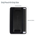 Sinjimoru Phone Grip Card Holder with Phone Stand, Secure Stick on Wallet for iPhone with Kickstand for Table. Sinji Pouch B-Grip Black