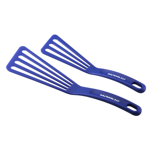 Rachael Ray Kitchen Tools and Gadgets Nylon Cooking Utensils / Spatula / Fish Turners - 2 Piece, Blue, 10" & 12" Spatula Set