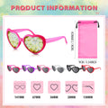 Konohan Lot de 6 paires de lunettes de soleil à effet cœur Diffraction Festival Rentrée scolaire Fête Lumière changeante Cœur et 6 pièces en microfibre Lunettes Gadgets Pochette de rangement fine et souple avec fermeture à cordon