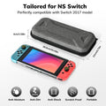 Younik Switch Case for Switch 2017, Portable Switch Carrying Case, 14 in 1 Accessories Kit with Switch Case, Cover, Screeen Protector, Thumb Grip Cap, Game Card Case and Strap (Gray, Y Pattern)