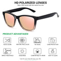 MEETSUN Polarized Sunglasses for Women Men Classic Retro Trendy Designer Style Rose Gold Lens