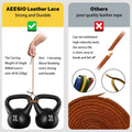 Aeesio Softball Baseball Glove Lace, Mitt Lace Repair Kit Includes 2 Leather Laces and Lacing Needle for Catcher's Glove (Black)