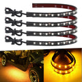 Keiurot 12V Led Light Strip 32CM Waterproof Led Light Strips for Cars Motorcycles Golf Cart Interior & Exterior Marine Boat Amber Led Strip Lights 12V 5050 18SMD,Pack of 4