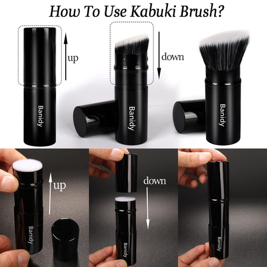 Makeup Brush, Banidy Retractable Kabuki Brush Foundation Brush for Powder Blush, Bronzer, Buffing, Liquid, Cream