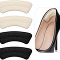 Heel Grips Liner, Cushions Heel Pads Insert Prevent Too Big, Slipping, Blisters, Filler for Loose Shoe Fit (Pale Apricot+Black)