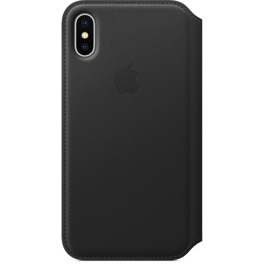 Funda de piel tipo libro para iPhone X de Apple, color negro