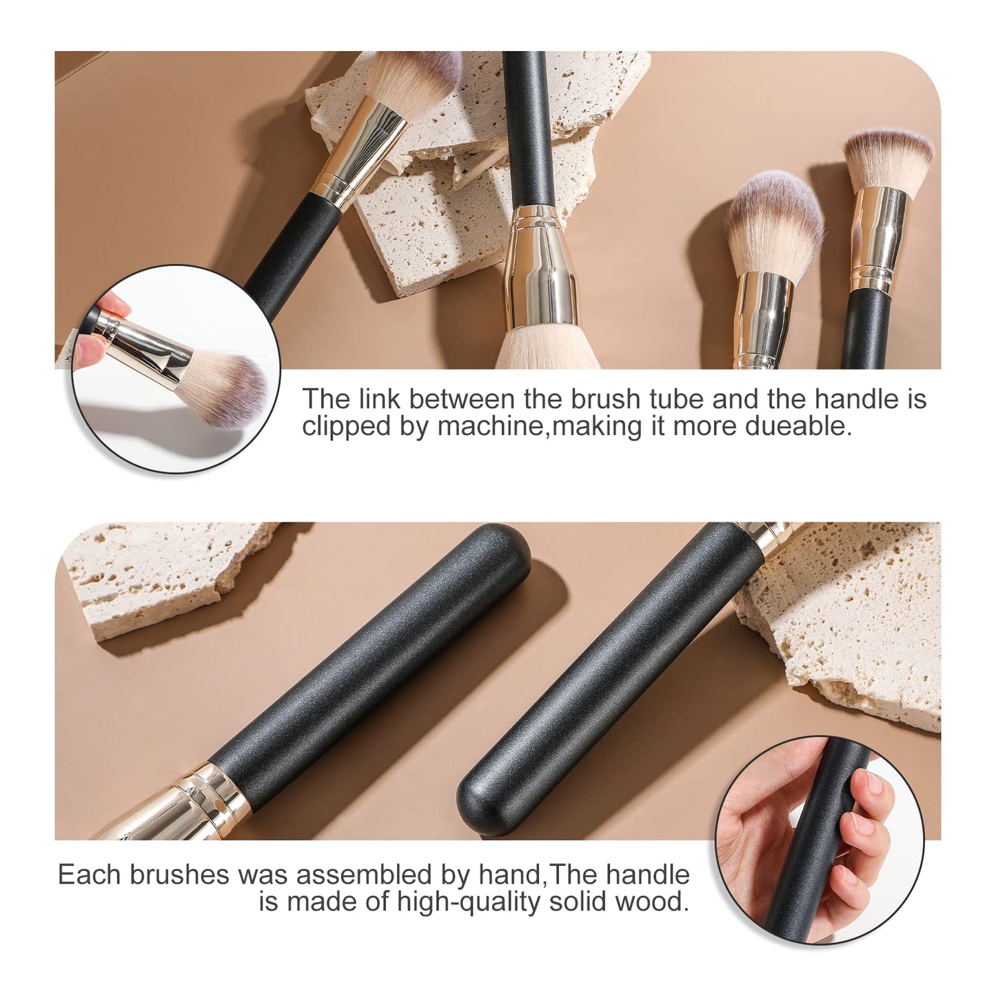 BS-MALL Makeup Brush Set 4 Pcs Premium Foundation Synthetic Powder Concealers Makeup Brushes Big Cosmetic Brushes…