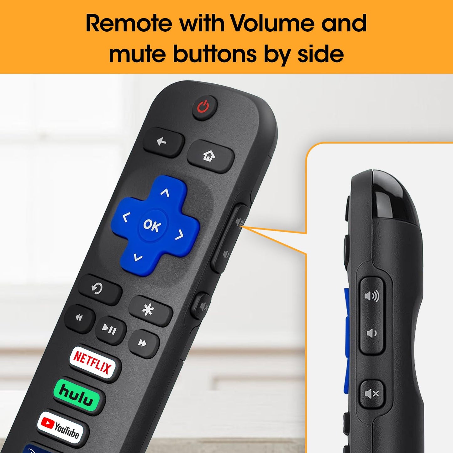 3 Pack Replacement Remote Control Only for Roku TV, Compatible for TCL Roku/Hisense Roku/Sharp/Philips/Onn Roku (Not for Roku Stick and Box)