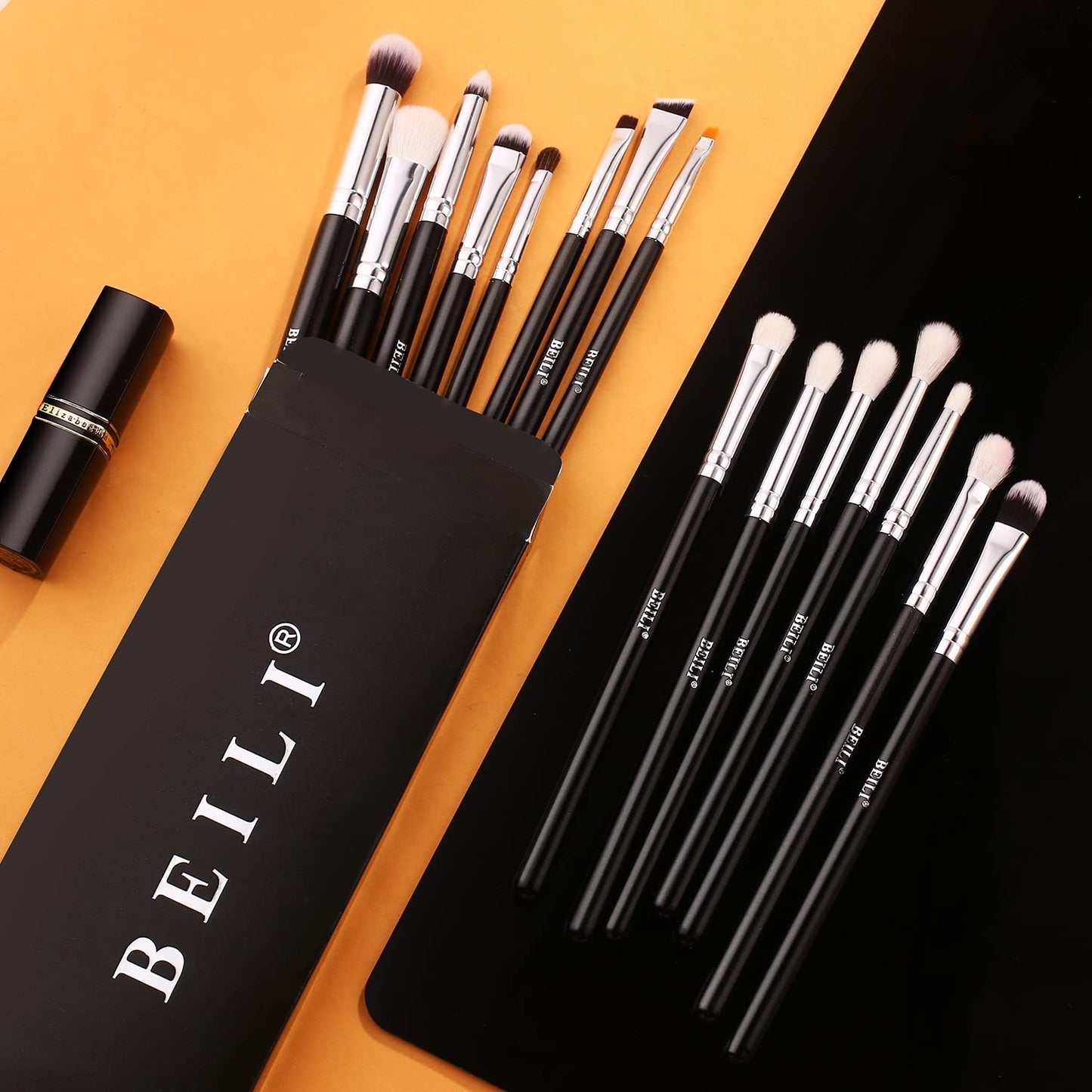 BEILI Eye Makeup Brushes 15pcs Eyeshadow Brushes Soft Synthetic-Natural Hair Eye Shadows Blending Concealers Eyebrow Eyeliner Professional Make Up Brushes Set