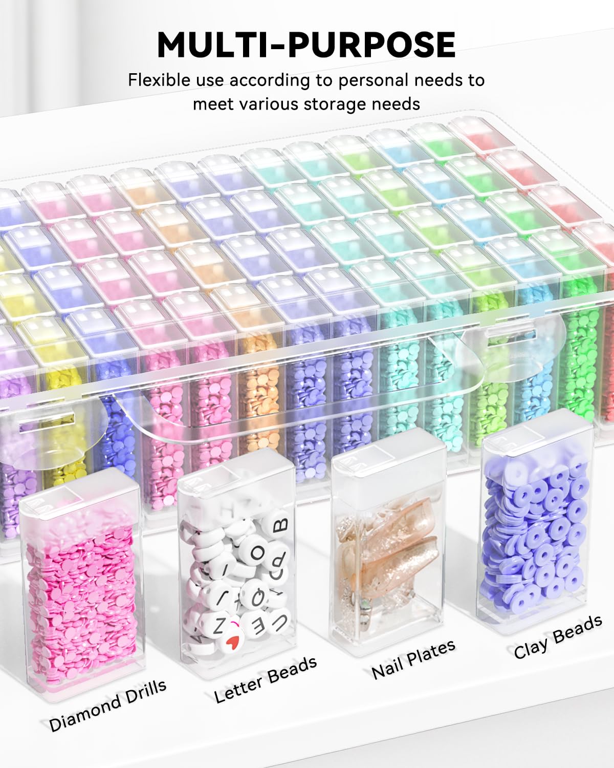 ARTDOT Diamond Painting Storage Containers, Diamond Art Portable Bead Storage Organizer 64 Gird Diamond Painting Accessories (Storage Box)