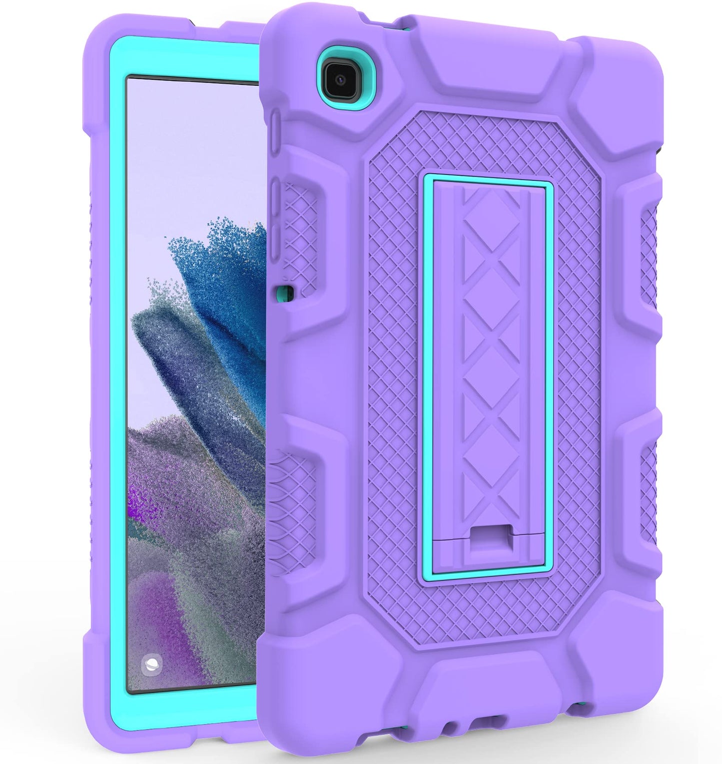 Rantice Samsung Galaxy Tab A7 Lite Case for Kids 8.7 Inch 2021 with Kickstand, Shockproof Rugged (SM-T220/T225), Purple+Green