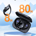 Wireless Earbuds 80Hrs Bluetooth 5.3 Headphones, Bluetooth Earbuds Stereo Bass Sound Ear Buds, IPX7 Waterproof Sports Over Ear Earphones with Earhook, LED Power Display, for Running Workout Black