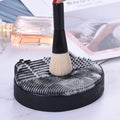 Silicon Makeup Brush Cleaner Mat with Brush Drying manual Make up brush cleaner cleanser machine Cosmetic Brush Cleaning Pad+Makeup Brush Dry Cleaned Quick Color Removal Sponge Scrubber Tool(Black)