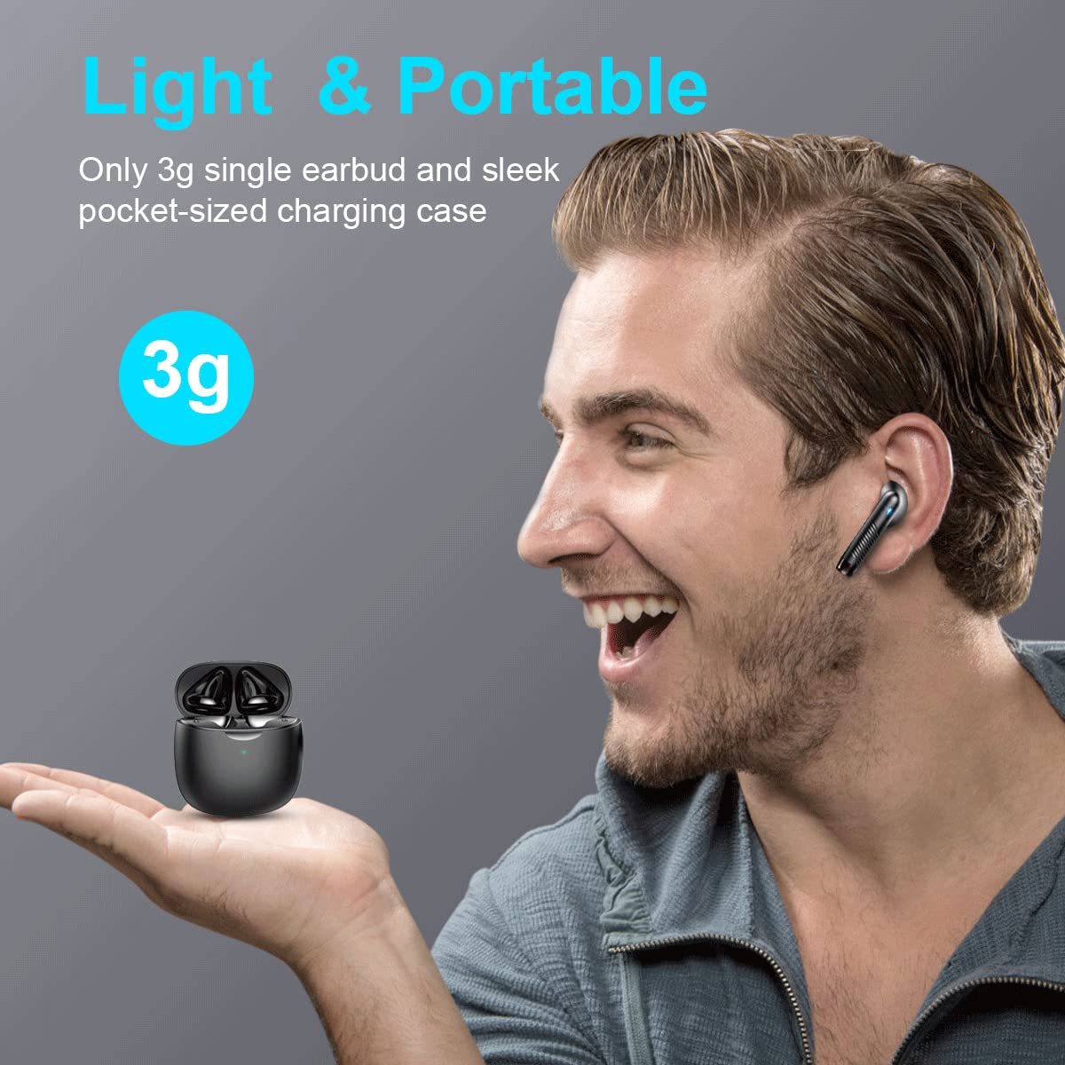 Wireless Earbuds, Bluetooth 5.3 Earbuds Stereo Bass, Bluetooth Headphones in Ear Noise Cancelling Mic, Earphones IP7 Waterproof Sports, 32H Playtime USB C Mini Charging Case Ear Buds for Android iOS