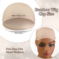 4 piezas de gorro de peluca de fibra de bambú, gorro de peluca de bambú para mujer, gorro calvo elástico transpirable para la caída del cabello debajo de las pelucas (beige)