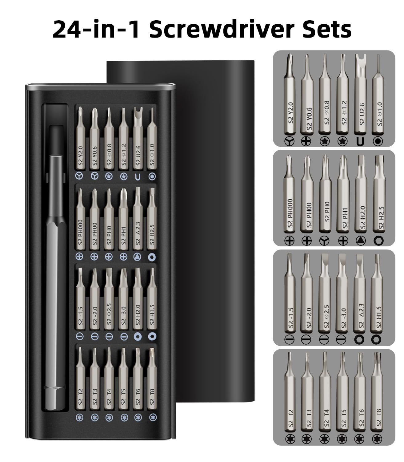 24-in-1 Small Precision Screwdriver Set, Made of Premium S2 Steel, Professional Mini Magnetic Repair Tool Kit by Doimeri