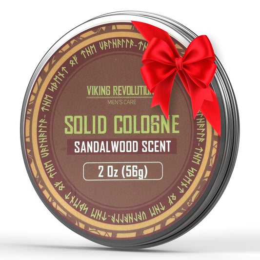 Viking Revolution Sandalwood Mens Solid Cologne Men 2 Oz - Parfum solide pour hommes avec eau de Cologne au bois de santal pour hommes - Baume Cologne pour hommes Cologne Balm Travel Cologne Wax (1 pack, bois de santal)