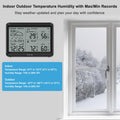 DreamSky Weather Station Indoor Outdoor Thermometer Wireless - Atomic Clock with Indoor/Outdoor Temp, Date & Day, Battery Powered, Home Weather Forecast Clock with Inside Outside Temperature Humidity