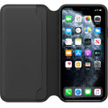 Funda tipo libro de cuero de Apple para iPhone 11 Pro Max: negra, de ajuste fino y sin cables