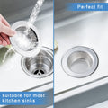 Honmein 2 Pcs Sink Strainer for Most Kitchen Sink Drain Basket, Upgraded Double-Layer Safe Design Kitchen Sink Strainer (Outer Diameter 4.5 Inch)