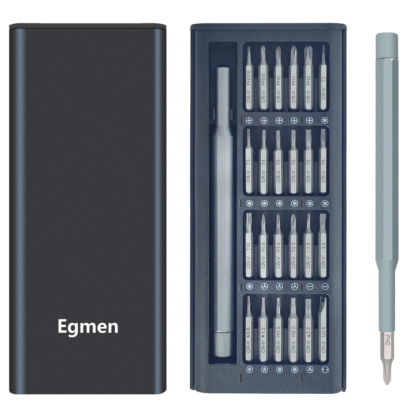 Egmen Precision Screwdriver Set, 25 in 1 Mini Magnetic Small Screwdriver Set Case for PC, Eyeglasses, Computer, Electronic, Watch Repair Kit with Phillips and Star Tiny Screw Driver