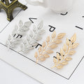 Zaky 5 Pairs Brooches Accessories Palace Retro Hollow Pattern Shirt Collar Brooch Buckle Angle Triangle and Simple Elegant Double Leaf Collar Pin Brooch Gold Silver Plant Brooch with Box