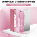 INFILAND Case for Galaxy Tab A9 Plus 5G, Glitter Cover with Sparkly Clear Back for Samsung Galaxy Tablet A9+/A9 Plus 11 Inch 2023 Model (SM-X210/X216/X218)[Auto Wake/Sleep] for Girls Kids Pink