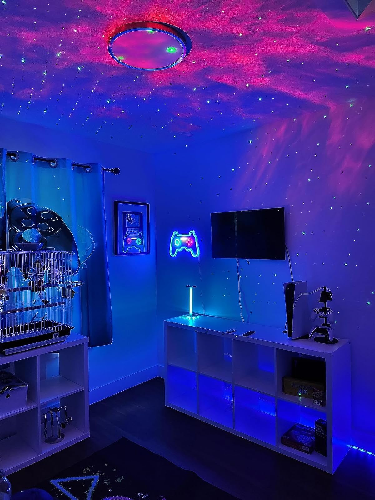 Itayak Projecteur de galaxie, projecteur d'étoiles veilleuse avec haut-parleur Bluetooth, télécommande LED nébuleuse nuage cadeau pour chambre d'enfant décoration de chambre, accompagnement, ambiance veilleuse