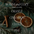 Sweet Water Decor Warm and Cozy Candle - Pine Cinnamon & Fir Winter Scented Orange Candle - Scented Soy Candles for Home with 40 Hour Burn Time - 9oz Clear Jar Winter Candle Made in the USA