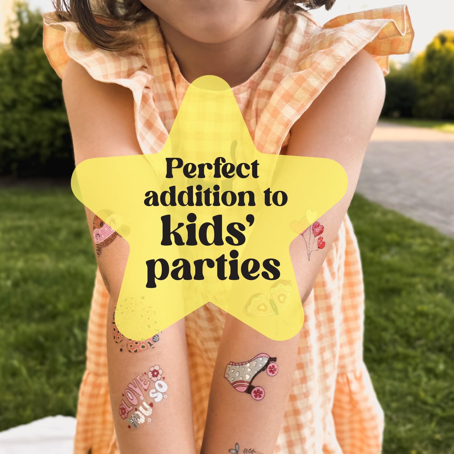 Kids Temporary Tattoos - Made in Europe Hypoallergenic, Pre-Cut, 50 Pcs Original Kid Tattoos, Designs with Sea World, Butterflies, Flowers, Motivational Words - Gift Tattoos for Boys and Girls