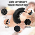 VWMYQ Silicone Body Scrubber Pro 2-in-1 Shower Scrubber for Body Care, Lathers Well, Silicone Loofah and Body Scrubber Exfoliator for Men and Women (Black, Body + Scalp)