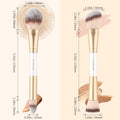 DUcare Makeup Brushes Duo End Foundation Contour Powder and Buffer Brush Bronzer Double Makeup Brush Set 2Pcs white