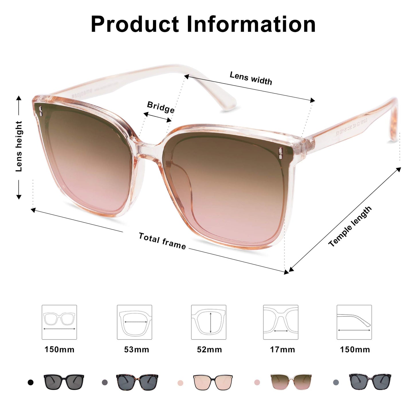 SOJOS Sunglasses for Women Men Vintage Style Shades SJ2157,Clear/Brown