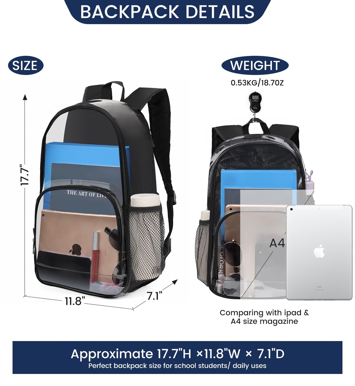 Mochila escolar, bolsa de viaje para hombres y mujeres, mochila universitaria liviana con compartimento para computadora portátil