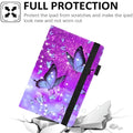 Pudiceva Universal 10 10.1 Inch Android Tablet Case,Slim Folding Stand Cover for All 9"-10.5" Touchscreen Tablet Case with Stylus Pen Holder,Butterfly 01