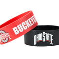 Pulseras anchas de silicona de los Buckeyes de Ohio State de la NCAA, paquete de 2