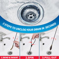 Drainsoon 30 Inches Sink Snake Drain Clog Remover, Upgraded Anti-break Metal Plumbing Snake with Nylon Layer, Drain Hair Remover for Shower Drain, Bathroom Clogs, Kitchen Sink Drain Cleaning(5 Pcs)