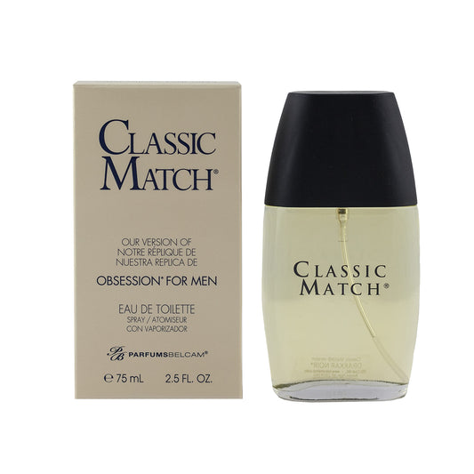 Parfums Belcam Classic Match for Men, Inspired by Designer Eau de Toilette Spray, 2.5 Fl Oz