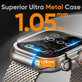 Suitisbest Metal Case Compatible with Apple Watch Ultra 2/Ultra 49mm with Screen Protector, Shockproof Protective Rugged Bumper Case + 9H Tempered Glass Screen Protector + Back Cover [Waterproof]