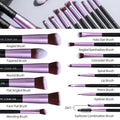 BS-MALL Makeup Brushes Premium Synthetic Foundation Powder Concealers Eye Shadows 14 Pcs Purple