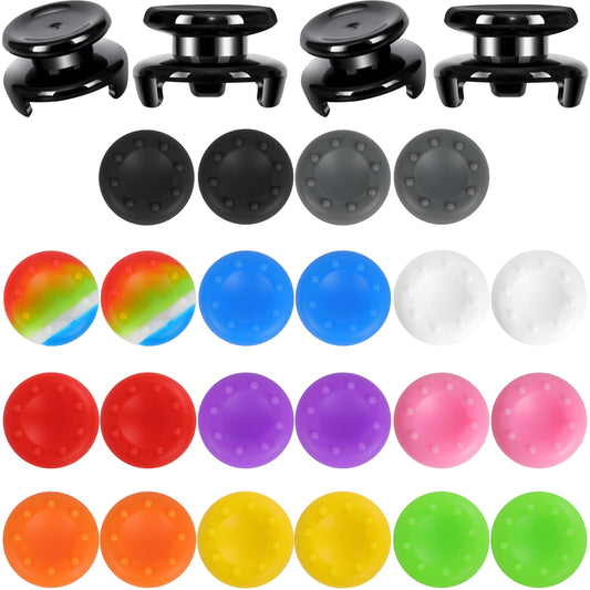 PS5 Controller Accessories for PS4 Controller Grips Thumbstick Grips with 2 Pairs Joystick Grips and 32 Pieces Thumb Caps Controller-3X