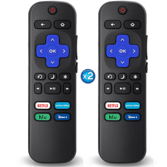 2Pcs Replacement Remote Control Compatible for Roku TV, Universal Remote Fit for Hisense/Onn/TCL/Sharp/Element/Philips/Hitachi/JVC/RCA/Insignia/Sanyo/LG RokuSeries Smart TVs (Not for RokuStick & Box)