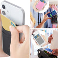 BIAJIYA Card Holder for Back of Phone, Pouch Silicone Wallet Sleeve Pocket Stick-on ID Credit Card for All Smartphones